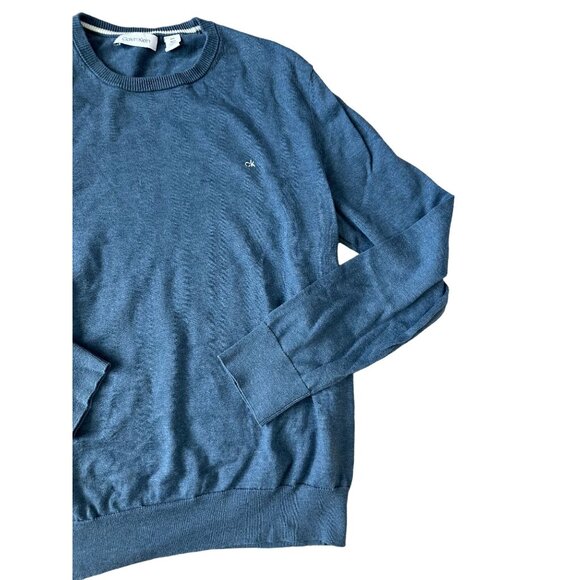 CALVIN KLEIN Mens Blue Long Sleeve Crewneck Sweater Sz M NEW - Picture 2 of 5